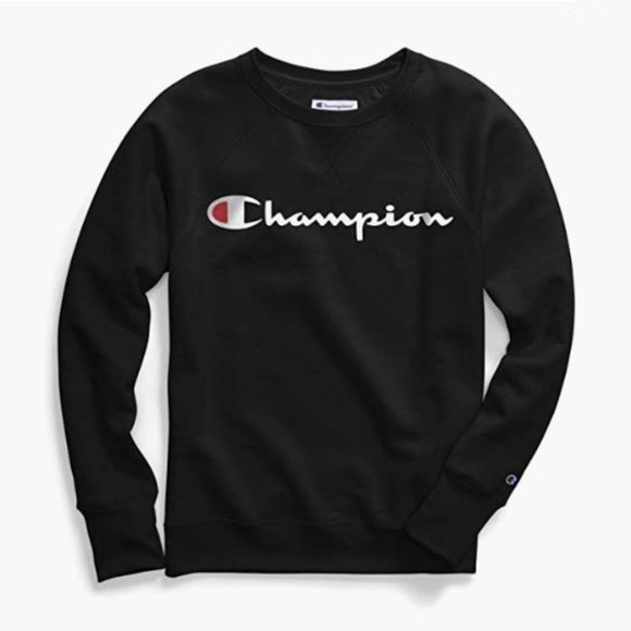 CHAMPION PowerBlend Fleece Logo Sweatshirt - Women's Plus Size 1X - Black - NWT - Picture 9 of 13